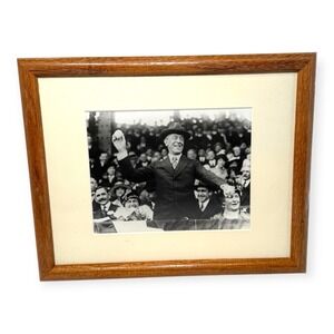 VTG Framed Repro Photo Woodrow Wilson 1919 First Pitch Senators Yankees Opening